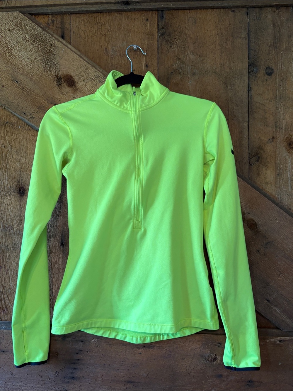Nike Women's Neon Yellow 1/4 Zip Performance Pullover